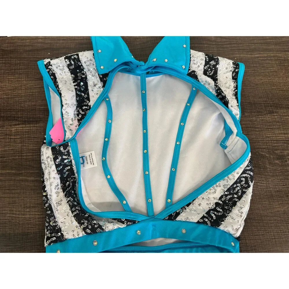 Pre-Owned Dance Costume Intermediate Child Turquoise Weissman 14092 Jazz Tap Ac